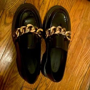 Platform Patent Leather Penny Loafers